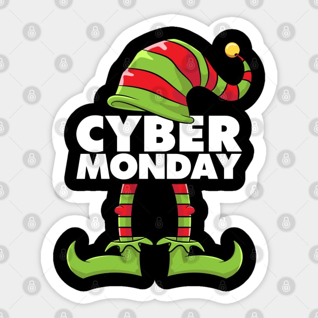 Cyber Monday Elf Squad Funny Shopping Shirt Women Men Sticker by teeleoshirts